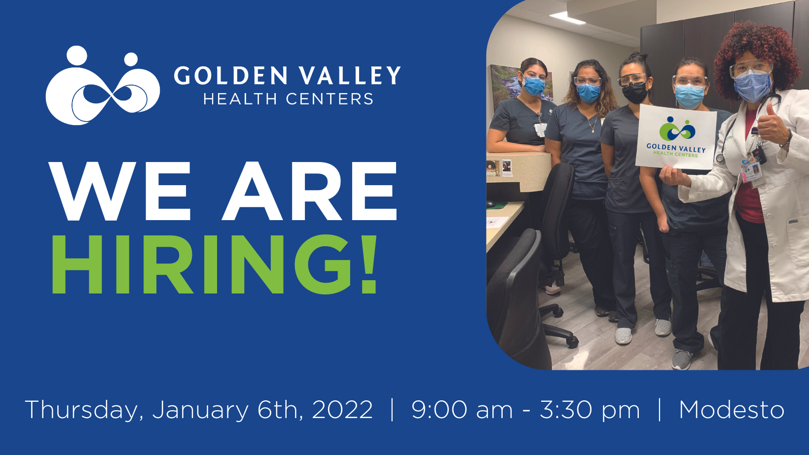 Photo of five Golden Valley Health Centers we are hiring